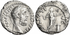Pescennius Niger, 193-194. Denarius (Silver, 18 mm, 2.73 g, 11 h), Antioch. IMP CAES C PESC NIGER IVST AVG Laureate head of Pescennius Niger to right....