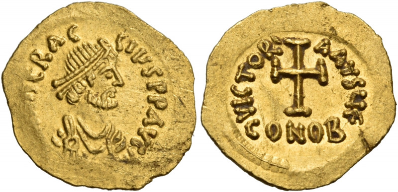 Heraclius, 610-641. Tremissis (Gold, 15 mm, 1.46 g, 6 h), Syracuse, 610-613. D N...