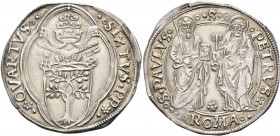 ITALY. Papal States. Sixtus IV (Francesco della Rovere), 1471-1484. Grosso (Silver, 28.5 mm, 3.80 g, 10 h), Rome. •º SIXTVS • PP ❉ • - • ❉ QVARTVS º• ...