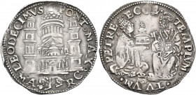 ITALY. Papal States. Leo X (Giovanni de' Medici), 1513-1521. Giulio (Silver, 28 mm, 3.68 g, 12 h), Ancona. LEO DECIMVS PONTº MAXº / MA-RC View of the ...