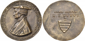 GERMANY. Cologne. Thomas Graf von Rieneck, Vicedeacon of the Cathedral Chapter, 1471/1472-1547. Medal (Bronze, 54 mm, 32.29 g, 12 h), on his twenty-fi...