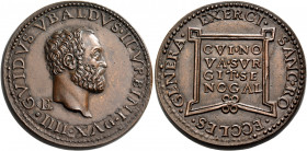 ITALY. Urbino. Guidobaldo II della Rovere, 1538-1574. Medallion (Bronze, 33 mm, 26.38 g, 6 h), a struck original, by Bartolomeo Campi (c. 1525-1573), ...