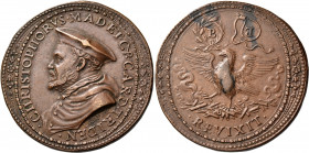 ITALY. Cardinal Cristoforo Madruzzo, 1512-1578 . Medal (Bronze, 42 mm, 28.34 g, 12 h), by Lorenzo Fragni, signed LAV.PAR (=Lorenzo of Parma) on the ob...