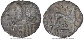 BRITAIN. Iceni. Antedios (ca. AD 10-30). AR unit (13mm, 0.74 gm, 1h). NGC XF 4/5 - 3/5. D-Bar type. Two opposed crescents, separated by superior and i...