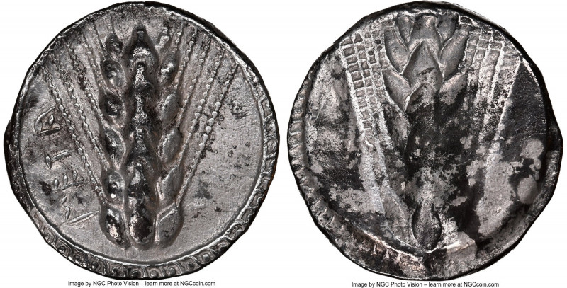 LUCANIA. Metapontum. Ca. 510-470 BC. AR stater (23mm, 7.59 gm, 12h). NGC Choice ...