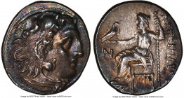 MACEDONIAN KINGDOM. Alexander III the Great (336-323 BC). AR drachm (17mm, 4.31 gm, 5h). NGC Choice AU 5/5 - 4/5. Posthumous issue of Colophon, ca. 31...