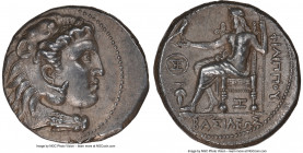 MACEDONIAN KINGDOM. Philip III Arrhidaeus (323-317 BC). AR tetradrachm (33mm, 17.07 gm, 10h). NGC AU 5/5 - 4/5. Aradus, ca. 323-316 BC. Head of Heracl...