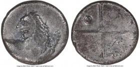 THRACE. Chersonesus. Ca. 4th century BC. AR hemidrachm (13mm, 2.16 gm). NGC VF 5/5 - 3/5. Persic standard, ca. 480-350 BC. Forepart of lion right, hea...