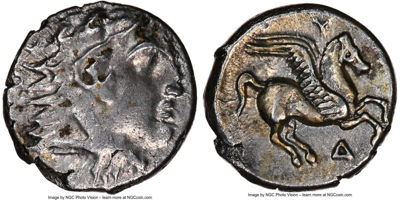 ILLYRIA. Dyrrhachium. C.350-250 BC. AR drachm (or hemidrachm) (14mm, 2.48 gm, 8h...