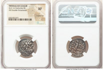 THESSALY. Thessalian League. Ca. 2nd-1st centuries BC. AR stater or double victoriatus (22mm, 1h). NGC XF, light scratches. Amynandrus and Xenophantus...
