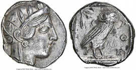 ATTICA. Athens. Ca. 440-404 BC. AR tetradrachm (24mm, 17.17 gm, 9h). NGC Choice AU 5/5 - 3/5. Mid-mass coinage issue. Head of Athena right, wearing ea...