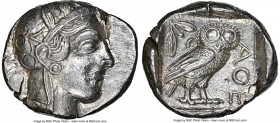ATTICA. Athens. Ca. 440-404 BC. AR tetradrachm (25mm, 17.16 gm, 6h). NGC Choice AU 4/5 - 4/5. Mid-mass coinage issue. Head of Athena right, wearing ea...