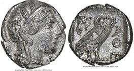 ATTICA. Athens. Ca. 440-404 BC. AR tetradrachm (24mm, 17.10 gm, 9h). NGC Choice AU 4/5 - 4/5. Mid-mass coinage issue. Head of Athena right, wearing ea...