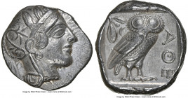 ATTICA. Athens. Ca. 440-404 BC. AR tetradrachm (24mm, 17.15 gm, 2h). NGC Choice XF 5/5 - 5/5. Mid-mass coinage issue. Head of Athena right, wearing ea...