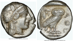 ATTICA. Athens. Ca. 440-404 BC. AR tetradrachm (24mm, 17.18 gm, 12h). NGC Choice XF 5/5 - 5/5. Mid-mass coinage issue. Head of Athena right, wearing e...