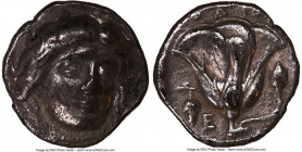 CARIAN ISLANDS. Rhodes. Ca. 340-305 BC. AR didrachm (18mm, 6.72 gm, 11h). NGC Choice VF 5/5 - 3/5. Head of Helios facing, turned slightly right, hair ...