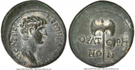 LYDIA. Thyatira. Nero, as Caesar (AD 54-68). AE (19mm, 12h). NGC Choice XF. Dated ca. AD 50/4. ΝƐΡΩΝ ΚΛΑΥΔΙΟϹ-ΚΑΙϹΑΡ ΓƐΡ, bare headed, draped bust of ...