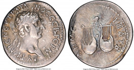 LYCIAN LEAGUE. Trajan (AD 98-117). AR drachm (19mm, 3.17 gm, 6h). NGC Choice VF 5/5 - 5/5. AD 98/9. ΑΥΤ ΚΑΙϹ ΝЄΡ ΤΡΑΙΑΝΟϹ ϹЄΒ ΓЄΡΜ, laureate head of T...
