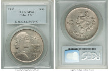 Republic "ABC" Peso 1935 MS62 PCGS, Philadelphia mint, KM22. Luster muted with cloudy gray tone. 

HID09801242017

© 2022 Heritage Auctions | All ...