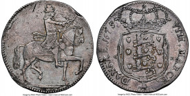 Christian V 2 Krone (8 Mark) 1675 XF Details (Cleaned) NGC, KM351.1, Dav-3634. 39.12gm. Variety without grass below horse. 

HID09801242017

© 202...