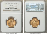 Christian IX gold 20 Kroner 1873 (h)-CS MS66 NGC, Copenhagen mint, KM791.1. Rolling mint luster on satin surface. From the "For My Daughters" Collecti...