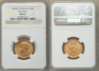 Bavaria. Otto gold 20 Mark 1905-D MS62 NGC, Munich mint, KM920. AGW 0.2305 oz. 

HID09801242017

© 2022 Heritage Auctions | All Rights Reserved