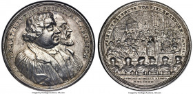 Nürnberg. Free City silver "200th Anniversary of the Augsburg Confession" Medal 1730-Dated AU Details(Cleaned) NGC, Whiting-418. By PP Werner. Jugate ...