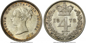 Victoria Maundy 4 Pence 1872 MS65+ NGC, KM732. Pearl-gray center toning with russet periphery. 

HID09801242017

© 2022 Heritage Auctions | All Ri...