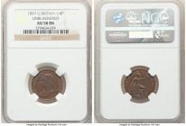 3-Piece Lot of Certified Assorted Issues, 1) Victoria Unblackened Farthing 1897 - AU58 Brown NGC, KM788.1 2) George V Farthing 1929 - MS62 Red and Bro...