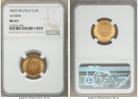 Vittorio Emanuele II gold 10 Lire 1863 T-BN MS63 NGC, Torino mint, KM9.2. 18.5mm. Two year type. 

HID09801242017

© 2022 Heritage Auctions | All ...