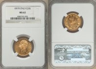 Umberto I gold 20 Lire 1897-R MS62 NGC, Rome mint, KM21. 

HID09801242017

© 2022 Heritage Auctions | All Rights Reserved