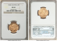 Franz Joseph II gold 20 Franken 1946-B MS66 NGC, Bern mint, KM-Y14. Radiant rose-gold luster. From the "For My Daughters" Collection 

HID0980124201...