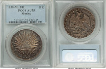 Republic 8 Reales 1859 Mo-FH AU55 PCGS, Mexico City mint, KM377.10, DP-Mo45. Richly toned and exceptional eye-appeal. 

HID09801242017

© 2022 Her...