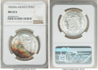 Republic Peso 1962-Mo MS65 S NGC, Mexico City mint, KM459. Frosted white top compliments the deep rainbow toning on bottom. 

HID09801242017

© 20...