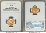Carol I gold 20 Lei 1890-B MS63 NGC, Bucharest mint, KM20. Two year type. AGW 0.1867 oz. From the "For My Daughters" Collection 

HID09801242017

...