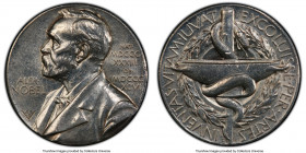 Nobel Medicine Nominating Committee silver Specimen Medal 1920 SP58 PCGS, 27mm. Edge reads Silver 1920. ALFR. / NOBEL to left of his bust facing left ...