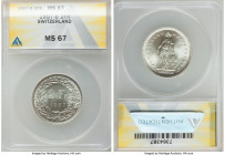 Confederation 2 Francs 1957-B MS67 ANACS, Bern mint, KM21. Superb gem with icy-white untoned surfaces. 

HID09801242017

© 2022 Heritage Auctions ...