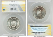 Confederation 5 Francs 1935-B MS66 ANACS, Bern mint, KM40. An untoned gem with whirling luster. 

HID09801242017

© 2022 Heritage Auctions | All R...