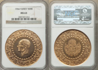 Republic gold "Monnaie de Luxe" 500 Kurush 1964 MS63 NGC, Istanbul mint, KM874, Fr-208. Mintage: 2,787. AGW 1.0342 oz. 

HID09801242017

© 2022 He...