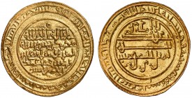 AH 526. Almorávides. Ali ibn Yusuf & el amir Sir. Almería. Dinar. (V. 1745) (Hazard 352). 3,98 g. Bellísima. Ex Caballero de las Yndias 03/06/2009, nº...