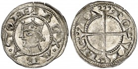 Alfons I (1162-1196). Provença. Ral coronat. (Cru.V.S. 170) (Cru.Occitània 96) (Cru.C.G. 2104). 0,90 g. Corona doble. Bella. Brillo original. Escasa a...