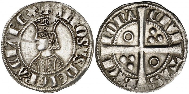 Alfons II (1285-1291). Barcelona. Croat. (Cru.V.S. 331) (Badia 14 var) (Cru.C.G....