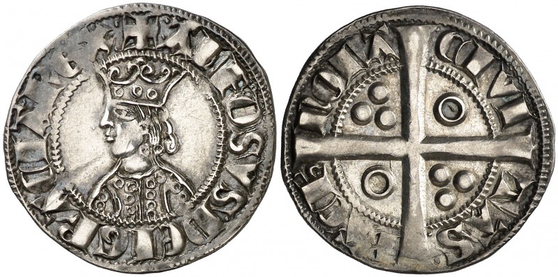 Alfons II (1285-1291). Barcelona. Croat. (Cru.V.S. 331.1) (Badia 13, indica un ú...