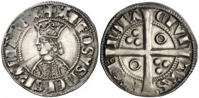 Alfons II (1285-1291). Barcelona. Croat. (Cru.V.S. 331.1) (Badia 13, indica un único ejemplar con este cuartelado, el de la Colección Vidal Quadras) (...