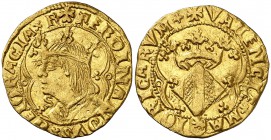Ferran II (1479-1516). València. Ducat. (Cru.V.S. 1210) (Cru.C.G. 3119 var). 3,46 g. Bella. Brillo original. Muy rara y más así. EBC/EBC+.