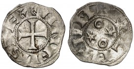 Alfonso VI (1073-1109). Toledo. Dinero. (AB. 8.2 var). 1,05 g. Atractiva. EBC-.