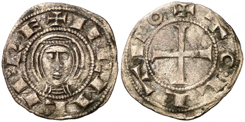 Doña Urraca (1109-1126). Toledo. Dinero. (AB. 11.1 var). 1,04 g. Buen ejemplar. ...