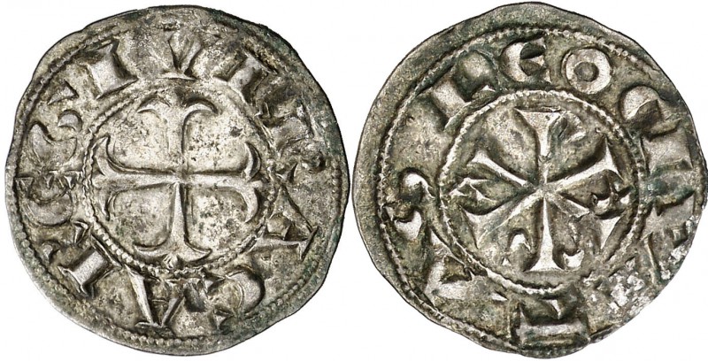 Doña Urraca (1109-1126). León. Dinero. (AB. 13). 0,80 g. Muy atractiva. Muy rara...