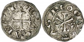 Doña Urraca (1109-1126). León. Dinero. (AB. 13). 0,80 g. Muy atractiva. Muy rara y más así. MBC+.