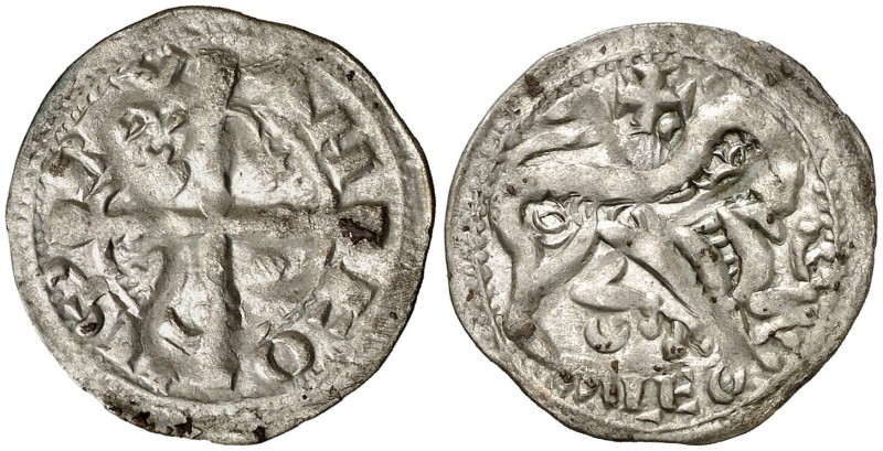Alfonso IX (1188-1230). Marca creciente. Dinero. (AB. falta) (Mozo A9:5.46) (Oro...